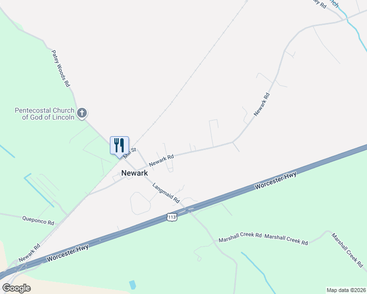 map of restaurants, bars, coffee shops, grocery stores, and more near 8519 Newark Road in Newark