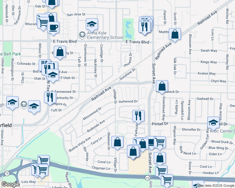 map of restaurants, bars, coffee shops, grocery stores, and more near 910 Beechwood Circle in Suisun City