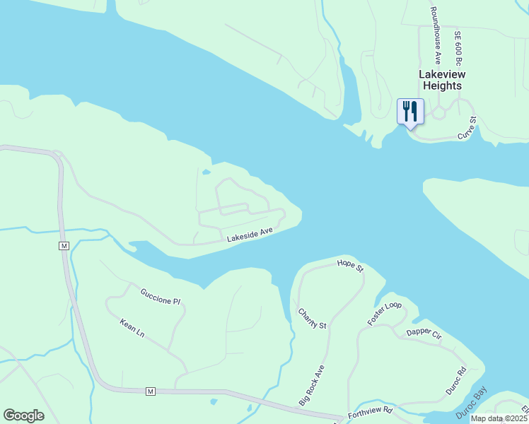 map of restaurants, bars, coffee shops, grocery stores, and more near Lake Road in Benton County