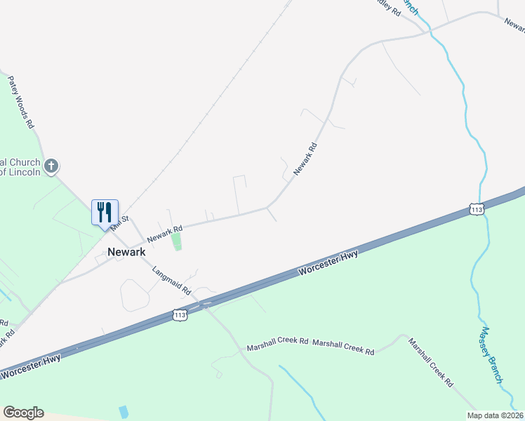 map of restaurants, bars, coffee shops, grocery stores, and more near 8621 Newark Road in Newark