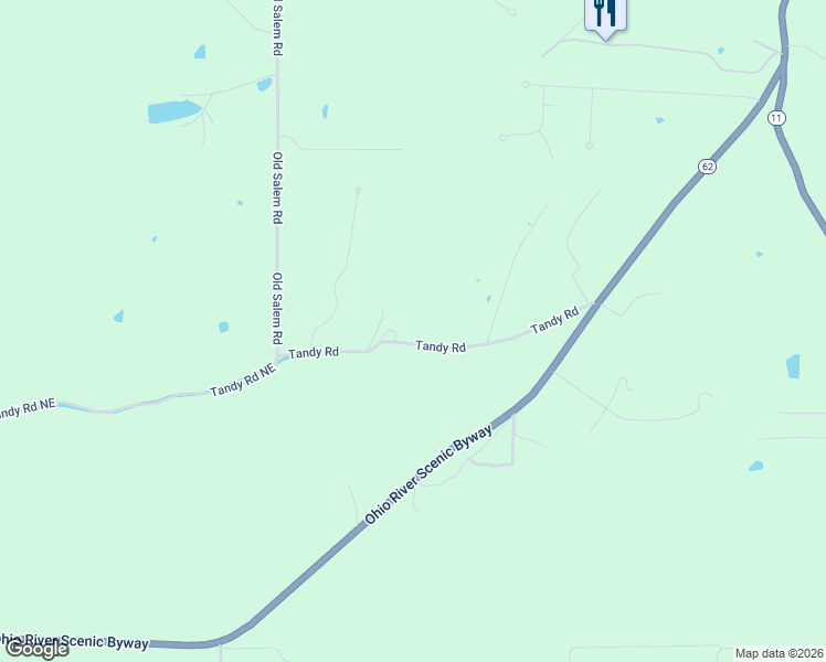 map of restaurants, bars, coffee shops, grocery stores, and more near 7712 Tandy Road in Lanesville