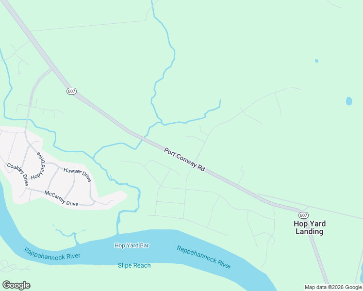 map of restaurants, bars, coffee shops, grocery stores, and more near Port Conway Road in King George