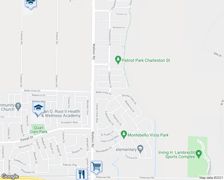 map of restaurants, bars, coffee shops, grocery stores, and more near in Suisun City