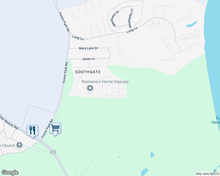 map of restaurants, bars, coffee shops, grocery stores, and more near 48059 Baywoods Road in Lexington Park