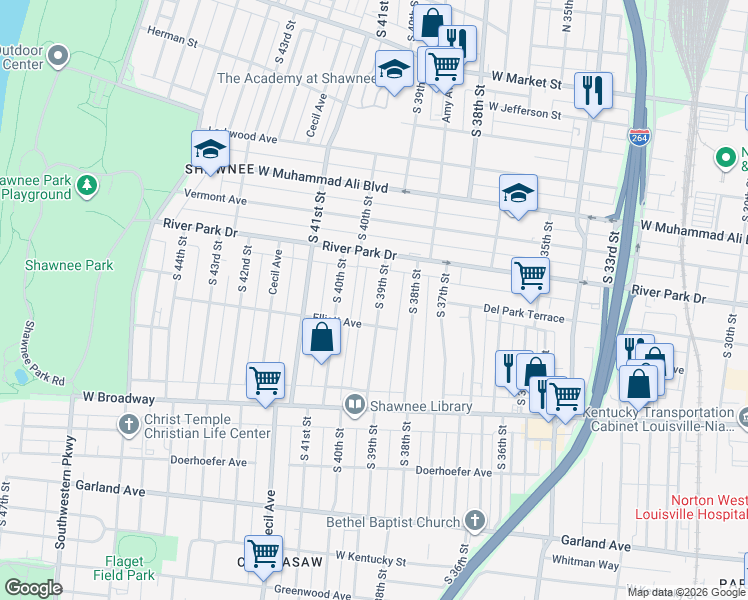 map of restaurants, bars, coffee shops, grocery stores, and more near 616 Sandra Court in Louisville