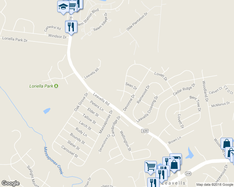 map of restaurants, bars, coffee shops, grocery stores, and more near 5412 Jamie Court in Fredericksburg