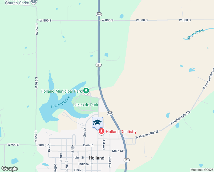 map of restaurants, bars, coffee shops, grocery stores, and more near 8481 Indiana 161 in Holland
