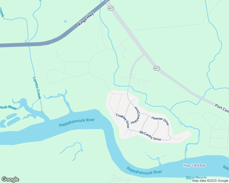 map of restaurants, bars, coffee shops, grocery stores, and more near Weems Drive in King George