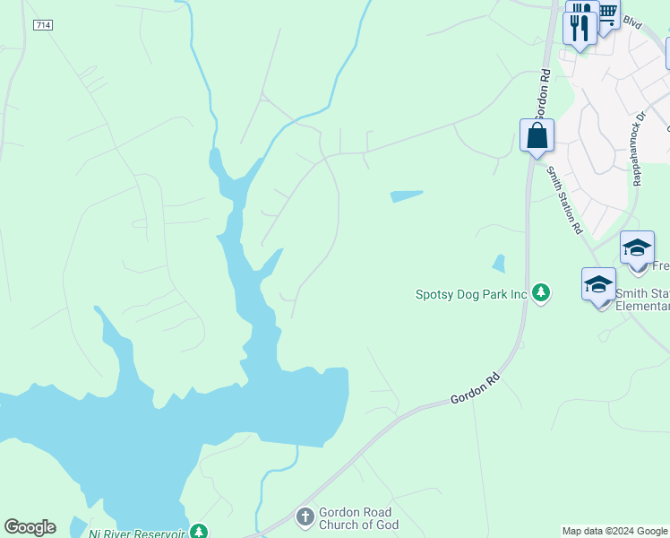 map of restaurants, bars, coffee shops, grocery stores, and more near 10730 Tealwing Cove in Fredericksburg