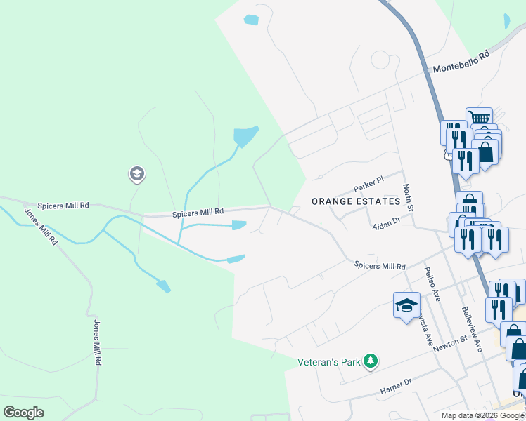 map of restaurants, bars, coffee shops, grocery stores, and more near 14196 Promise Way Lane in Orange