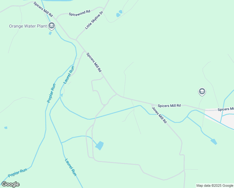 map of restaurants, bars, coffee shops, grocery stores, and more near Spicers Mill Road in Orange