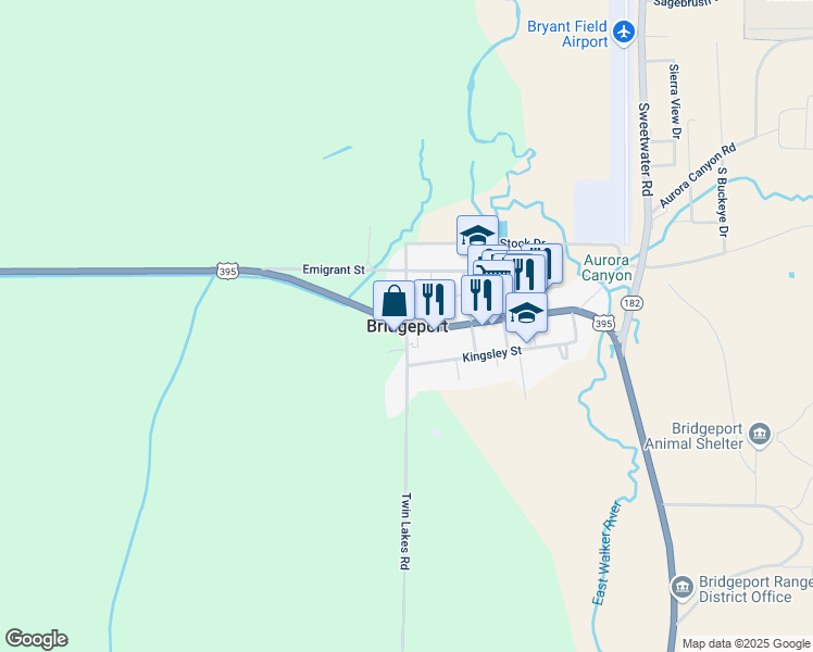 map of restaurants, bars, coffee shops, grocery stores, and more near in Bridgeport