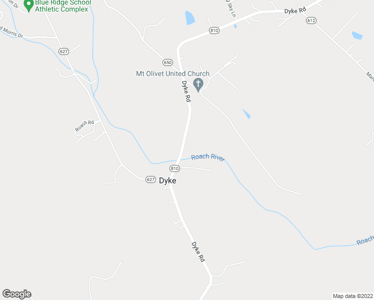 map of restaurants, bars, coffee shops, grocery stores, and more near 8800 Dyke Road in Dyke