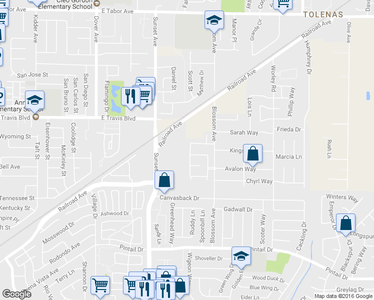 map of restaurants, bars, coffee shops, grocery stores, and more near 1190 Silk Oak Dr in Suisun City