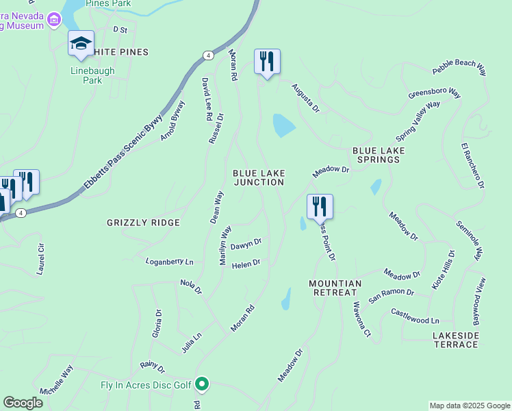 map of restaurants, bars, coffee shops, grocery stores, and more near 478 Moran Road in Arnold