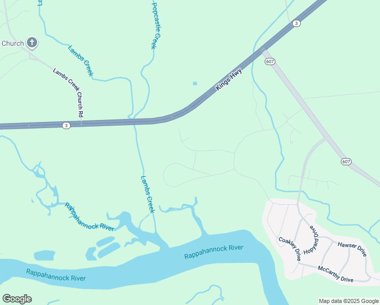map of restaurants, bars, coffee shops, grocery stores, and more near Longbow Road in King George