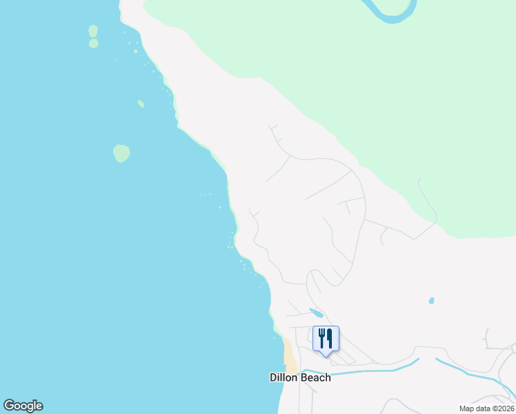map of restaurants, bars, coffee shops, grocery stores, and more near in Dillon Beach
