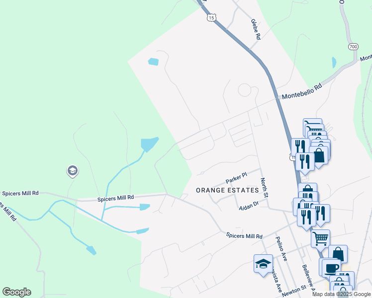 map of restaurants, bars, coffee shops, grocery stores, and more near 626 Clover Lane in Orange