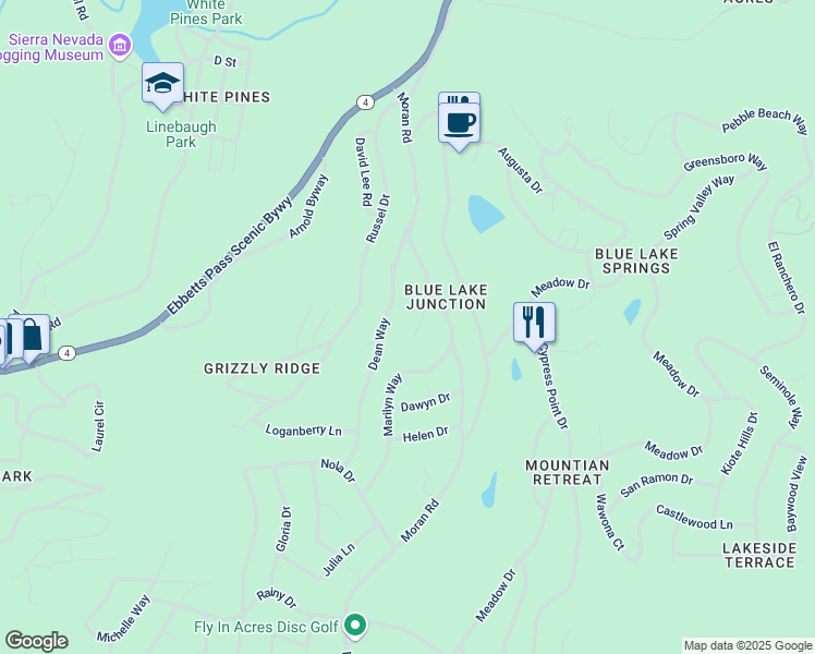 map of restaurants, bars, coffee shops, grocery stores, and more near 480 Kuehn Avenue in Arnold