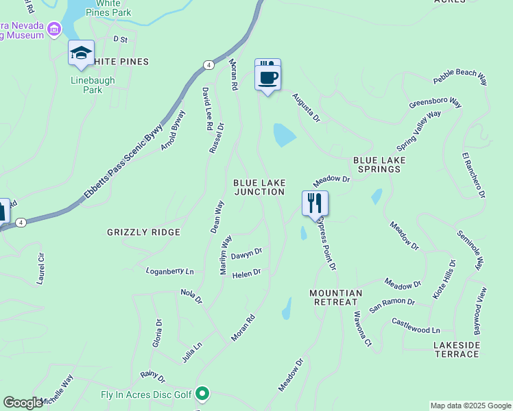 map of restaurants, bars, coffee shops, grocery stores, and more near 478 Moran Road in Arnold