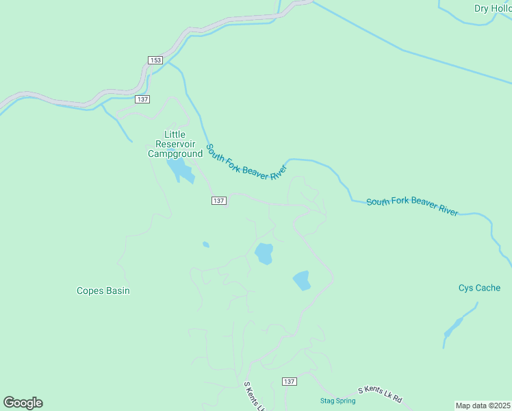 map of restaurants, bars, coffee shops, grocery stores, and more near Kents Lake Road in Beaver