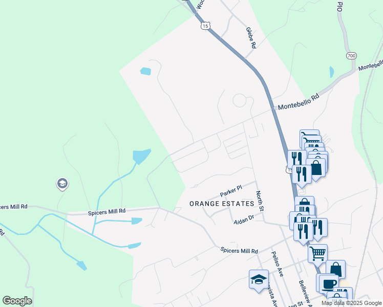 map of restaurants, bars, coffee shops, grocery stores, and more near 626 Clover Lane in Orange