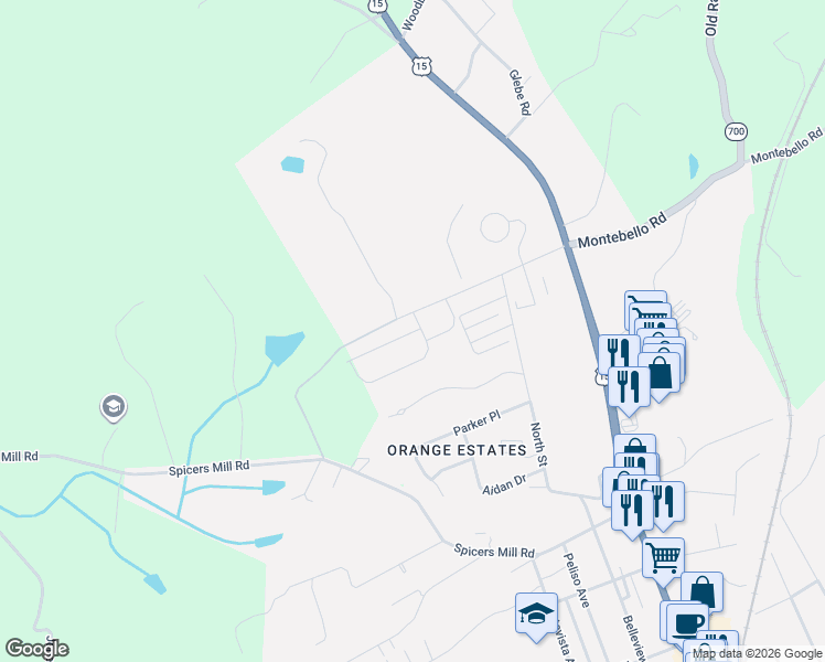 map of restaurants, bars, coffee shops, grocery stores, and more near 14201-14513 Radney Road in Orange