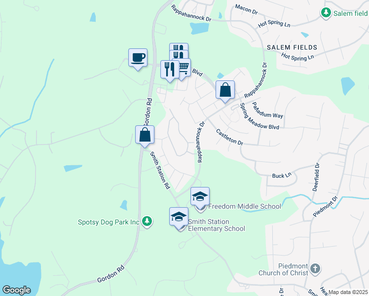 map of restaurants, bars, coffee shops, grocery stores, and more near 11020 Gander Court in Fredericksburg