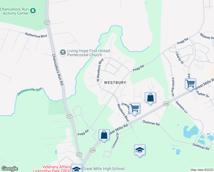 map of restaurants, bars, coffee shops, grocery stores, and more near 21546 Searfoss Court in Lexington Park