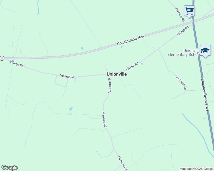 map of restaurants, bars, coffee shops, grocery stores, and more near 10380 Marquis Road in Unionville