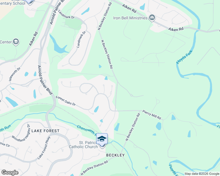 map of restaurants, bars, coffee shops, grocery stores, and more near 1609 Majestic Woods Place in Louisville
