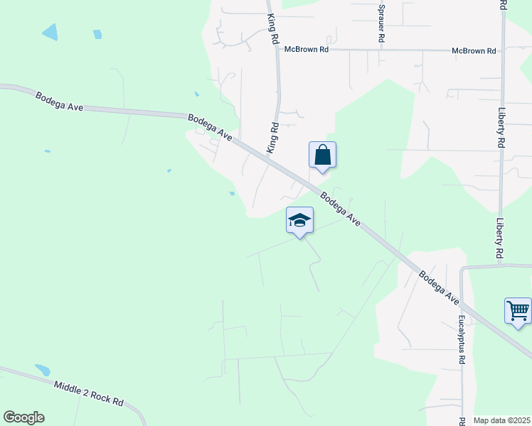 map of restaurants, bars, coffee shops, grocery stores, and more near 5089 Bodega Avenue in Petaluma