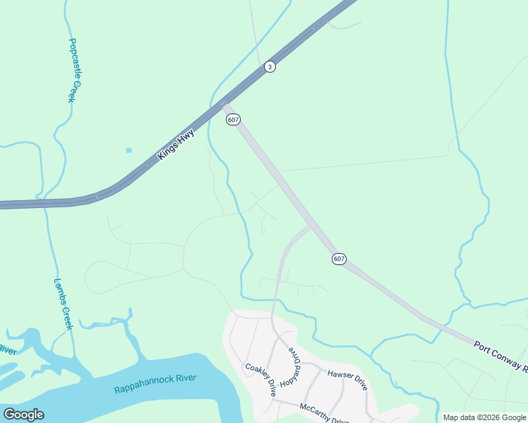 map of restaurants, bars, coffee shops, grocery stores, and more near 5485 Leedstown Road in King George