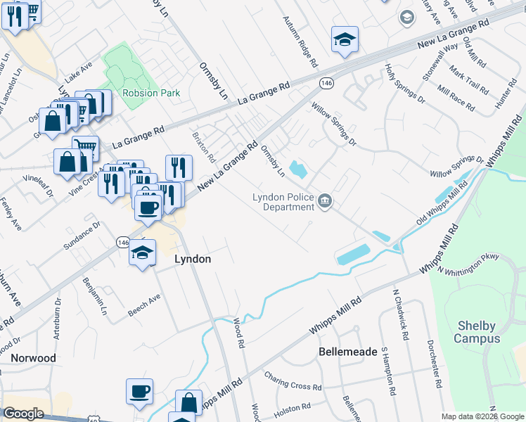 map of restaurants, bars, coffee shops, grocery stores, and more near 415 Leyton Avenue in Louisville