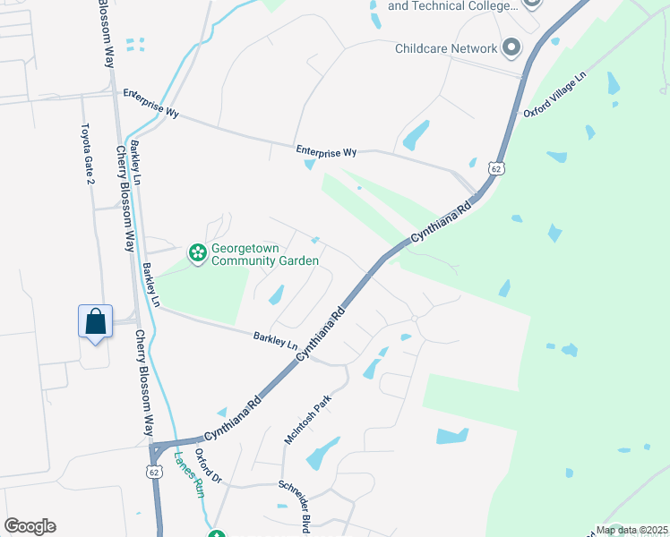 map of restaurants, bars, coffee shops, grocery stores, and more near 2214 Cynthiana Road in Georgetown