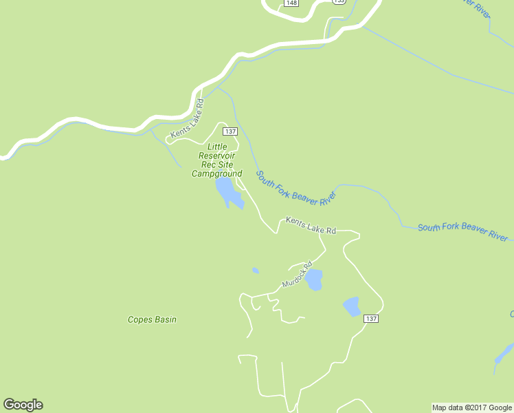 map of restaurants, bars, coffee shops, grocery stores, and more near Kents Lake Road in Beaver