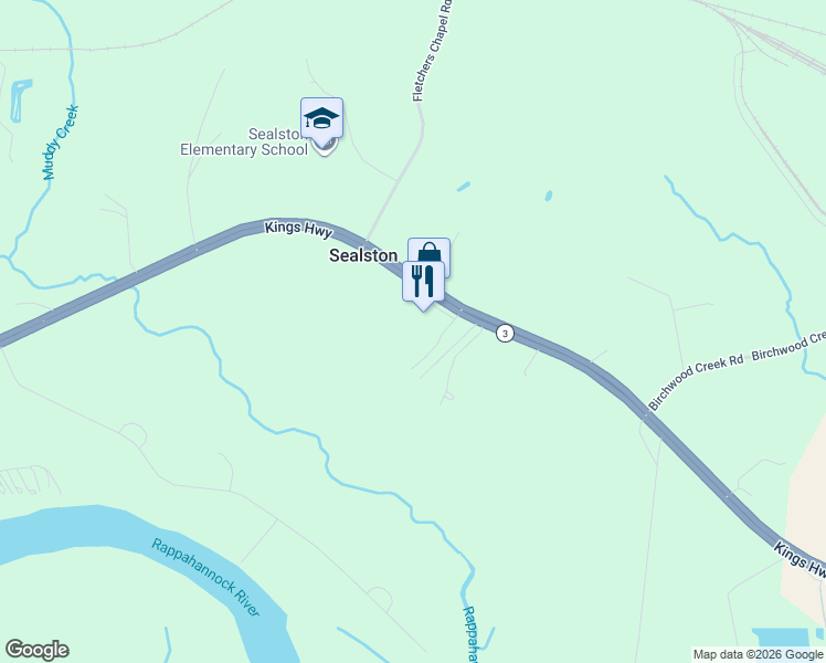 map of restaurants, bars, coffee shops, grocery stores, and more near 1136 Kings Highway in Shiloh