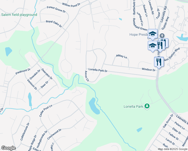 map of restaurants, bars, coffee shops, grocery stores, and more near 11001 Surry Woods Court in Fredericksburg