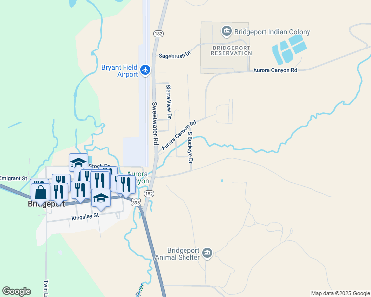 map of restaurants, bars, coffee shops, grocery stores, and more near 1-99 East Summer Meadows Road in Bridgeport