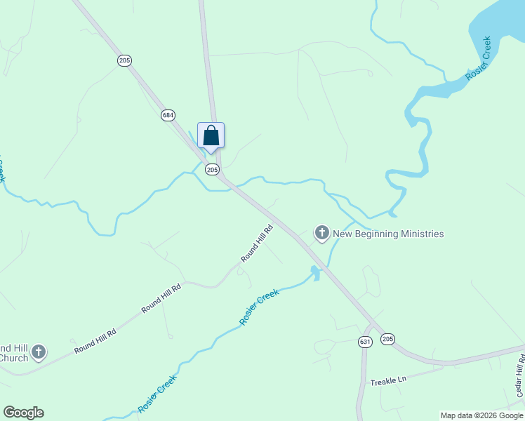 map of restaurants, bars, coffee shops, grocery stores, and more near 17498 Ridge Road in King George