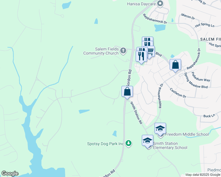 map of restaurants, bars, coffee shops, grocery stores, and more near 7216 Ni River Landing in Fredericksburg