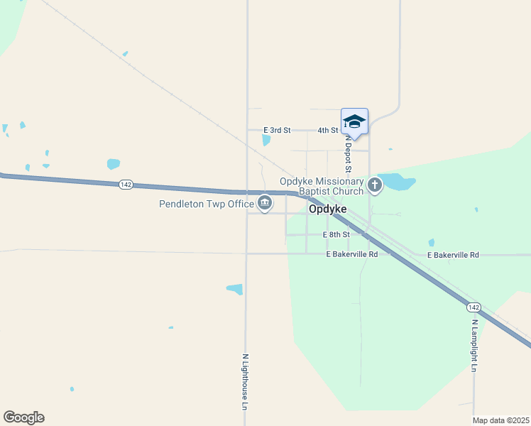 map of restaurants, bars, coffee shops, grocery stores, and more near 19047 East 7th Street in Opdyke