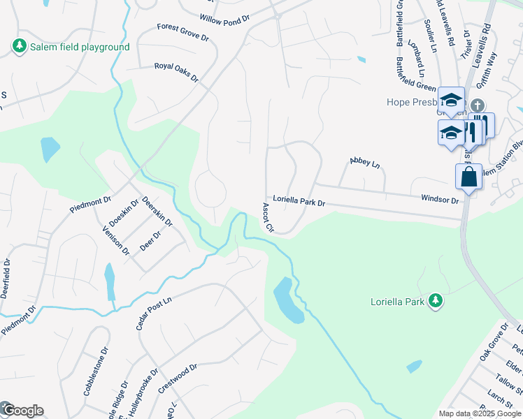 map of restaurants, bars, coffee shops, grocery stores, and more near 11031 Ascot Circle in Fredericksburg