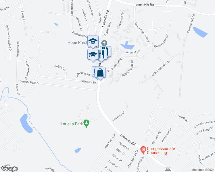map of restaurants, bars, coffee shops, grocery stores, and more near 11121 Stalbridge Court in Fredericksburg