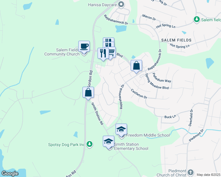 map of restaurants, bars, coffee shops, grocery stores, and more near 11131 Gander Court in Fredericksburg