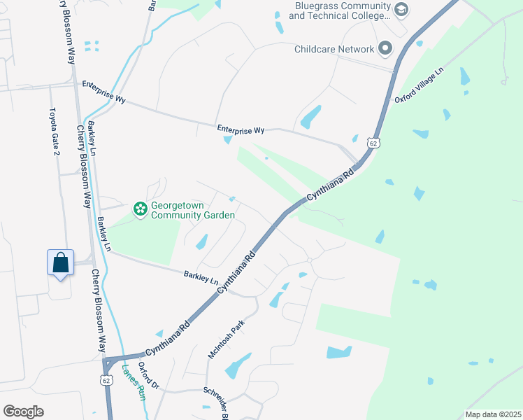 map of restaurants, bars, coffee shops, grocery stores, and more near 2214 Cynthiana Road in Georgetown