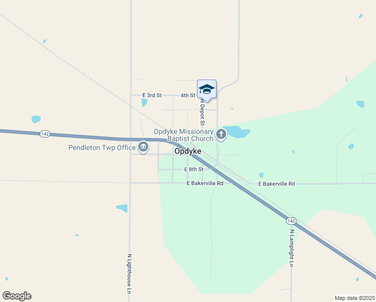 map of restaurants, bars, coffee shops, grocery stores, and more near in Opdyke