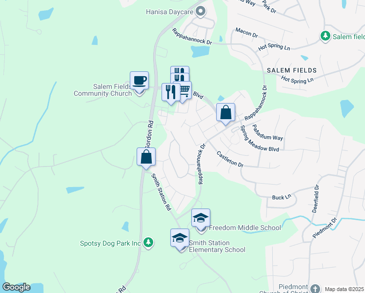 map of restaurants, bars, coffee shops, grocery stores, and more near 11139 Gander Court in Fredericksburg