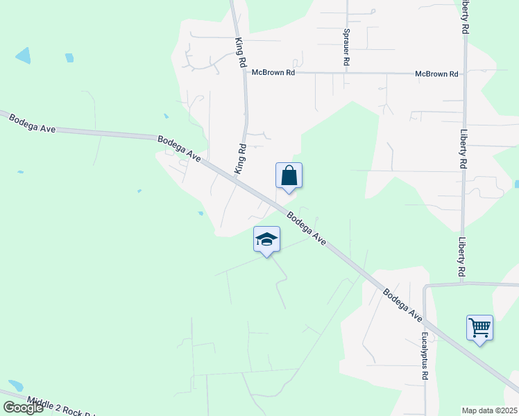 map of restaurants, bars, coffee shops, grocery stores, and more near 5055 Bodega Avenue in Petaluma