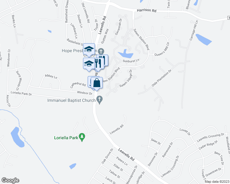 map of restaurants, bars, coffee shops, grocery stores, and more near 11198 Elwyn Court in Fredericksburg
